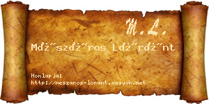 Mészáros Lóránt névjegykártya