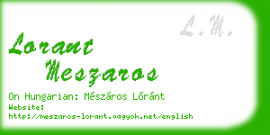 lorant meszaros business card