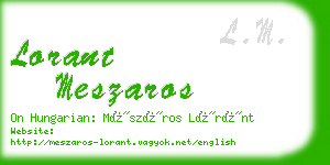lorant meszaros business card